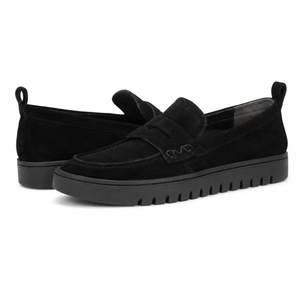 VIONIC Uptown Supportive Loafers Womens 10 Black Suede Leather Arch Support $139